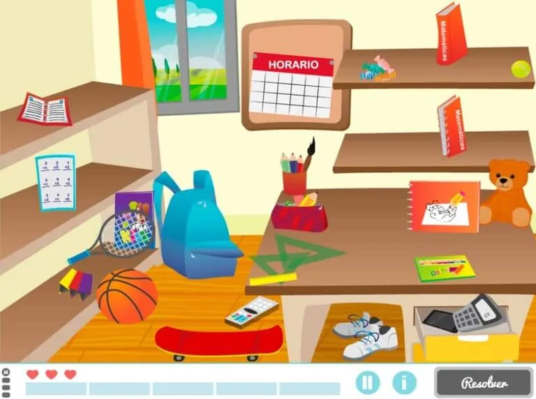 Juego para niños de NeuronUP con validez ecológica Prepara la mochila