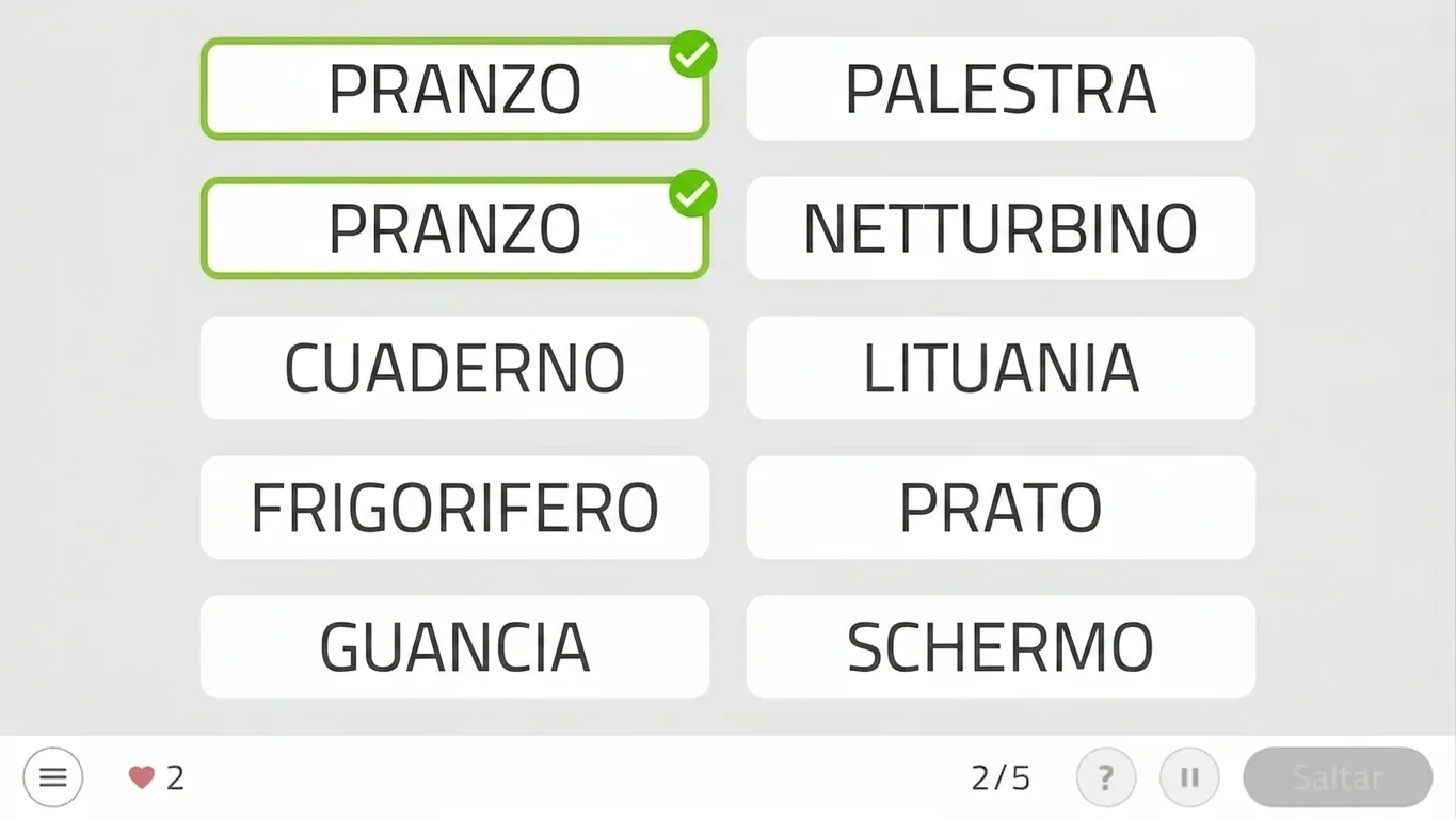 Attività di NeuronUP - Parole ripetute