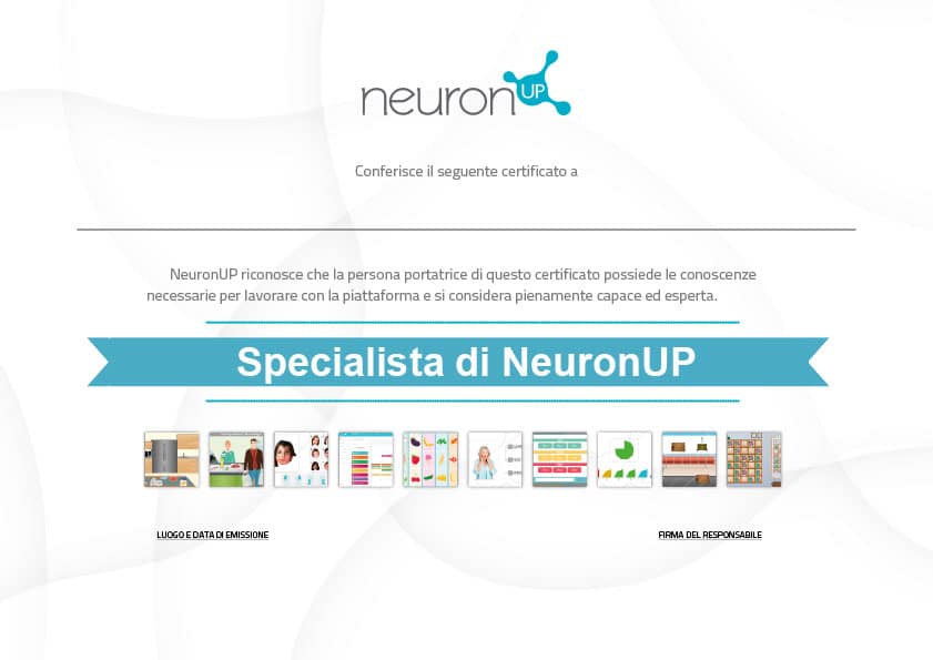 Attestato specialista di NeuronUP