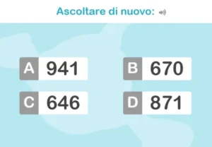 Scheda per lavorare sulla discriminazione nei bambini: Che numero ascolti?