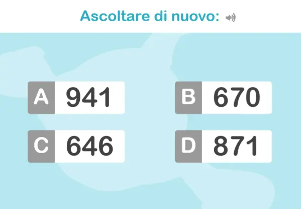 Scheda per lavorare sulla discriminazione nei bambini: Che numero ascolti?