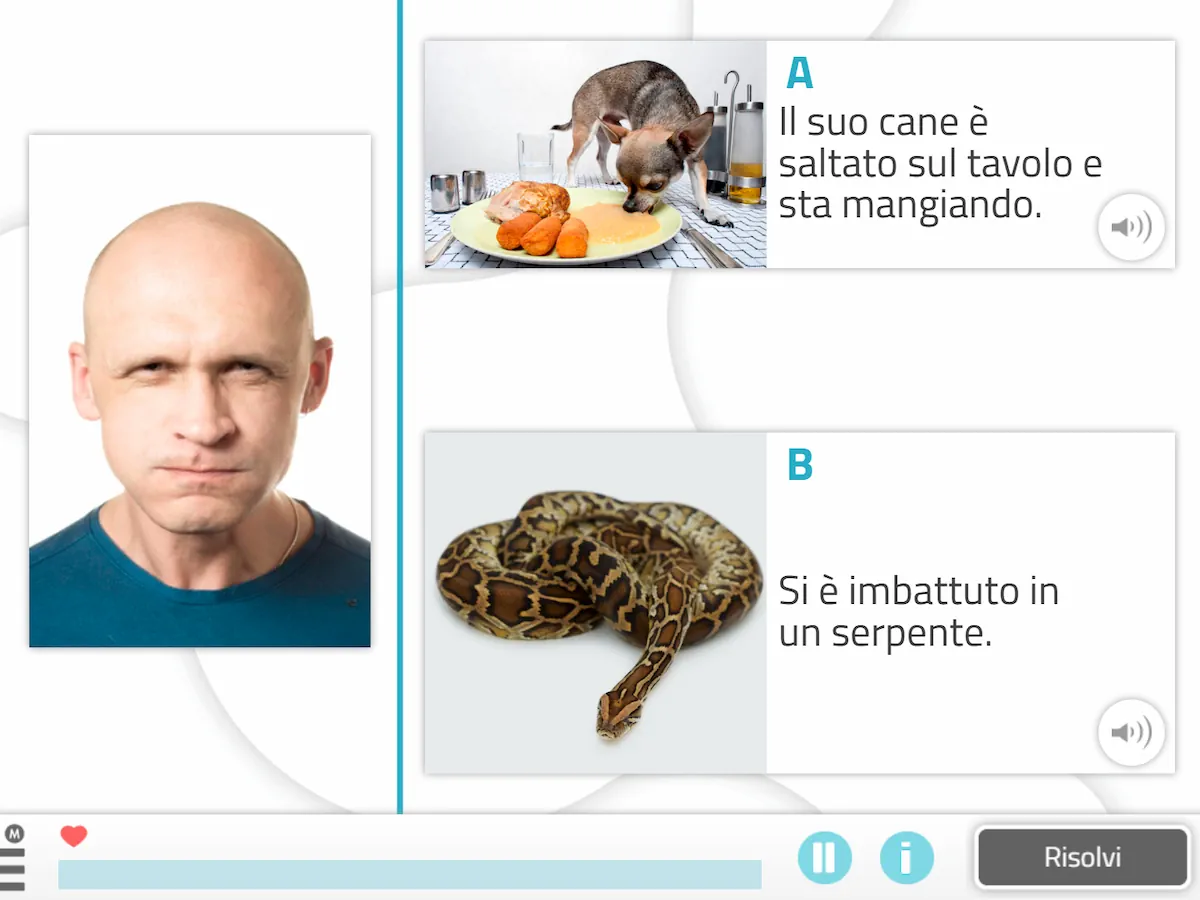 Attività di NeuronUP - Reazione emotiva alle situazioni