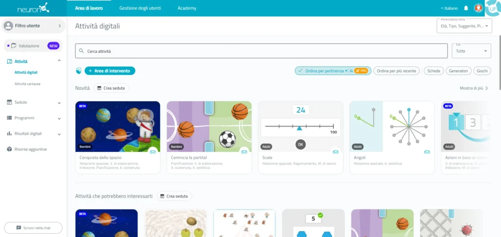 Nuovo elenco di attività:scegli la migliore e crea sessioni risparmiando tempo
