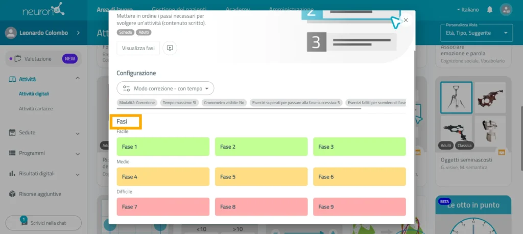 Seleziona la fase – NeuronUP