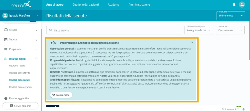 Pianifica l’intervento successivo – NeuronUP