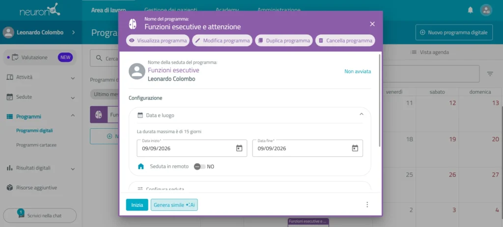 Avvia il programma – NeuronUP