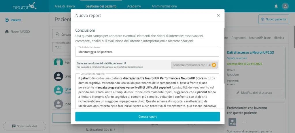 Rivedi il report – NeuronUP