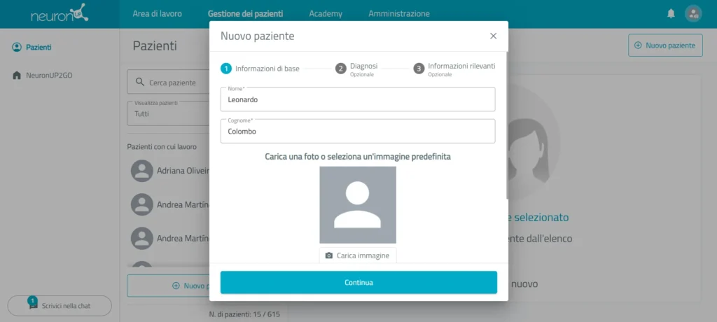 Completa il profilo – NeuronUP