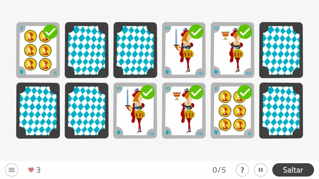 Задание NeuronUP: Найди пары карт.