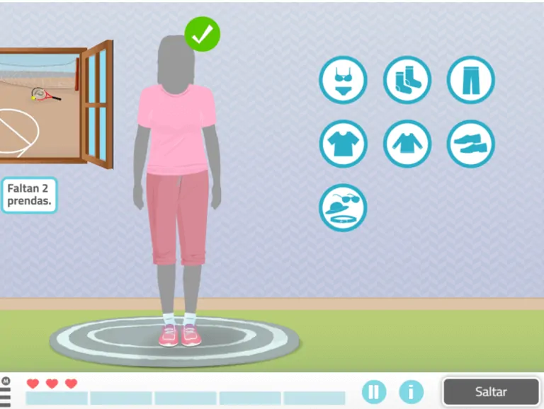 Actividad de estimulación cognitiva de NeuronUP "Vístete"