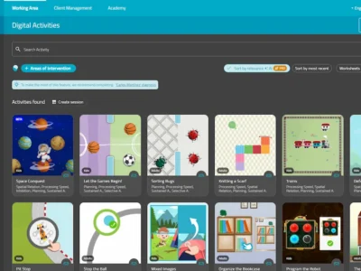 NeuronUP Platform interface - Dark mode