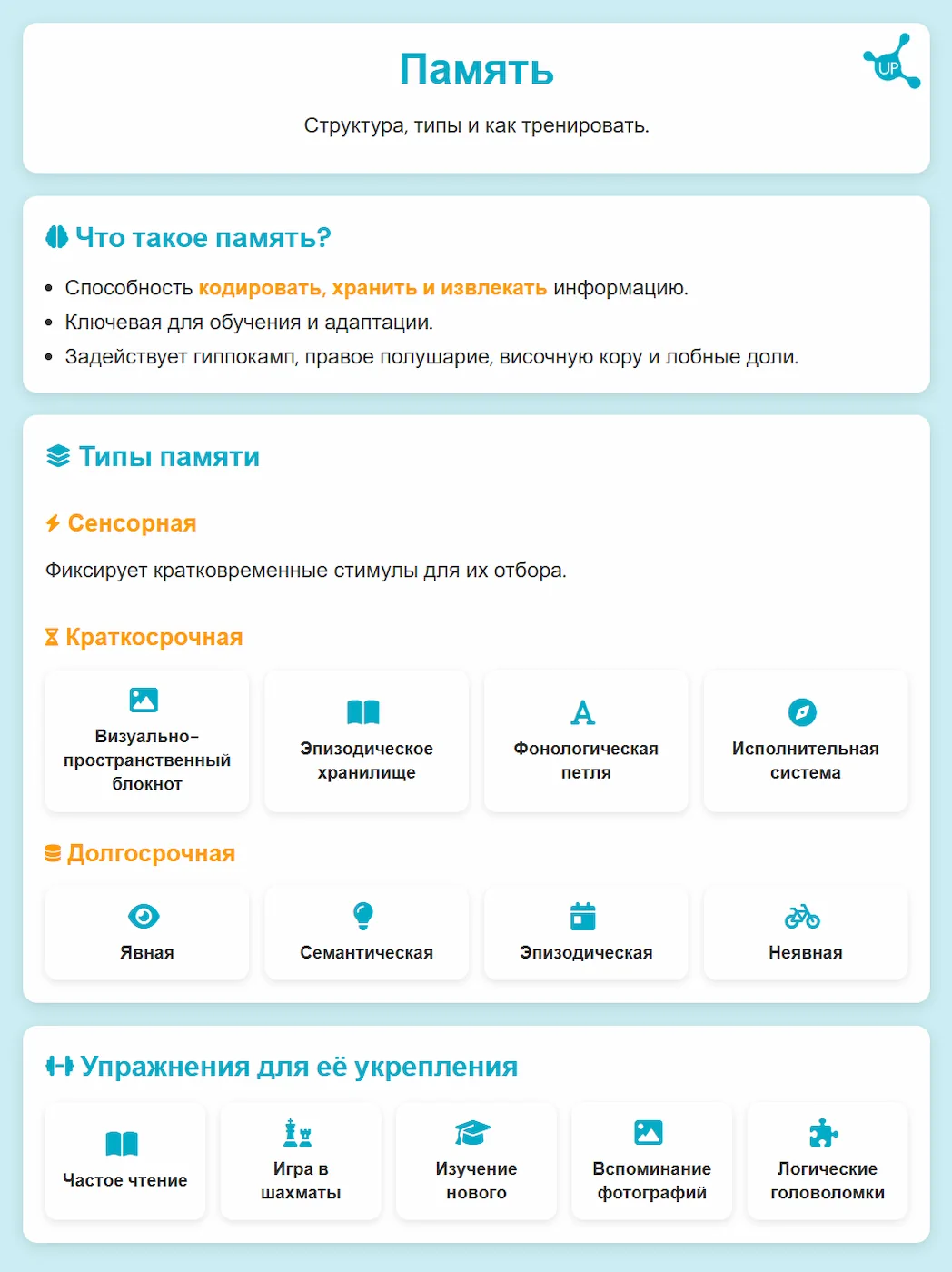 Память - Инфографика статьи