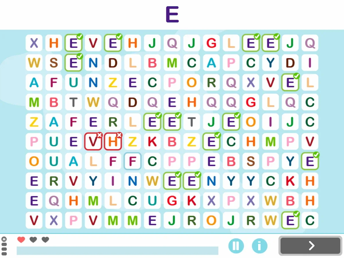 NeuronUP Activities - Hide-and-Seek with Letters