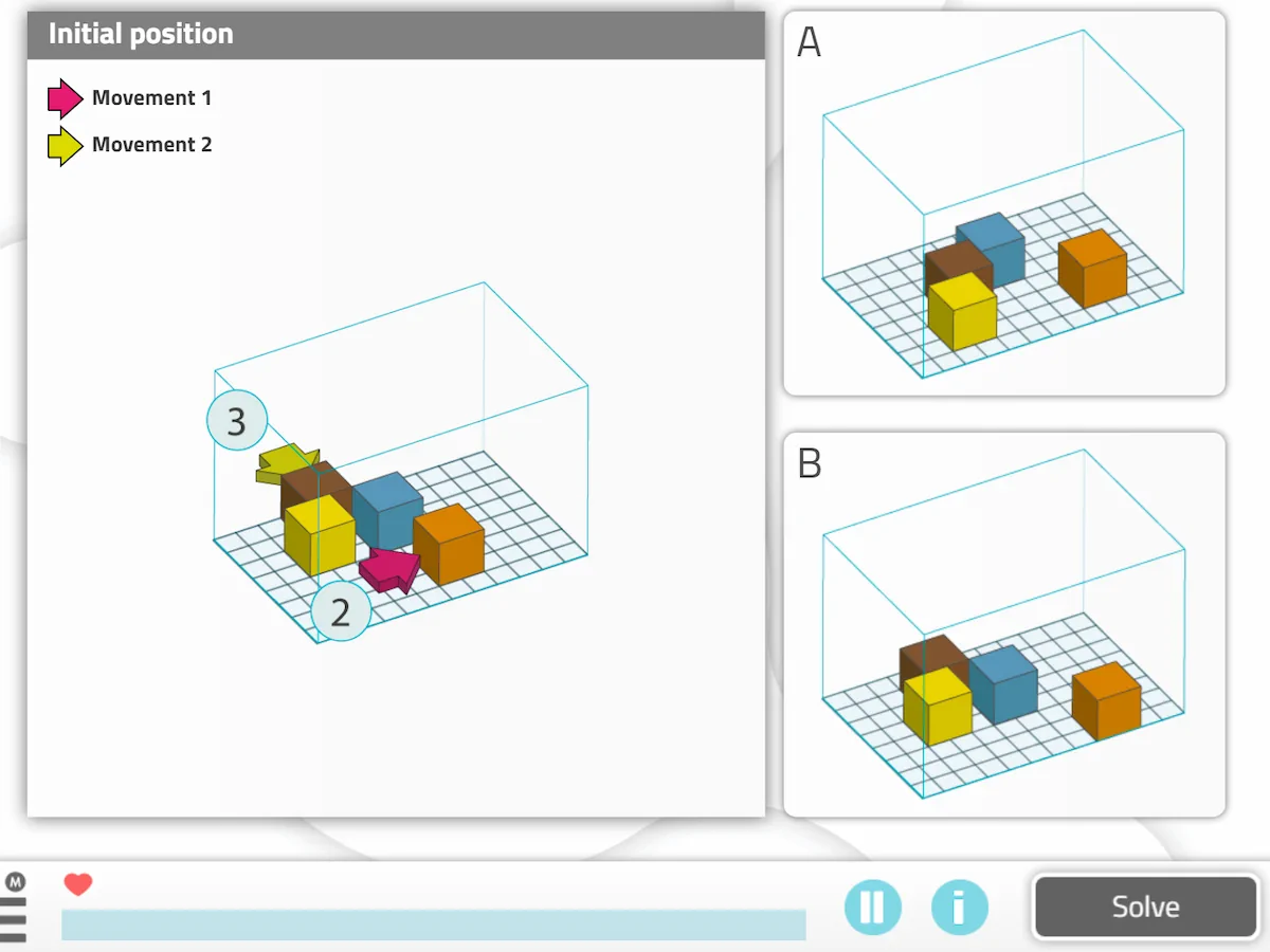 10 упражнений когнитивной стимуляции для людей с Паркинсоном NeuronUP Activities - Moving cubes