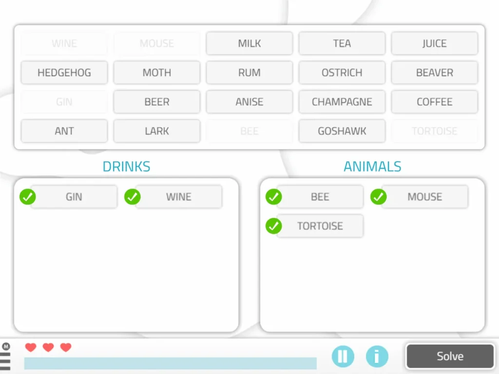 NeuronUP Activities - Organization by Categories