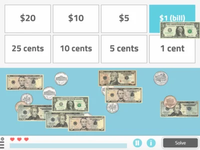 NeuronUP Activities - Sort the money