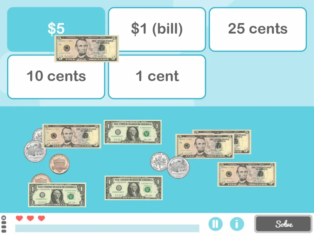 NeuronUP Activities - Sort your piggy bank