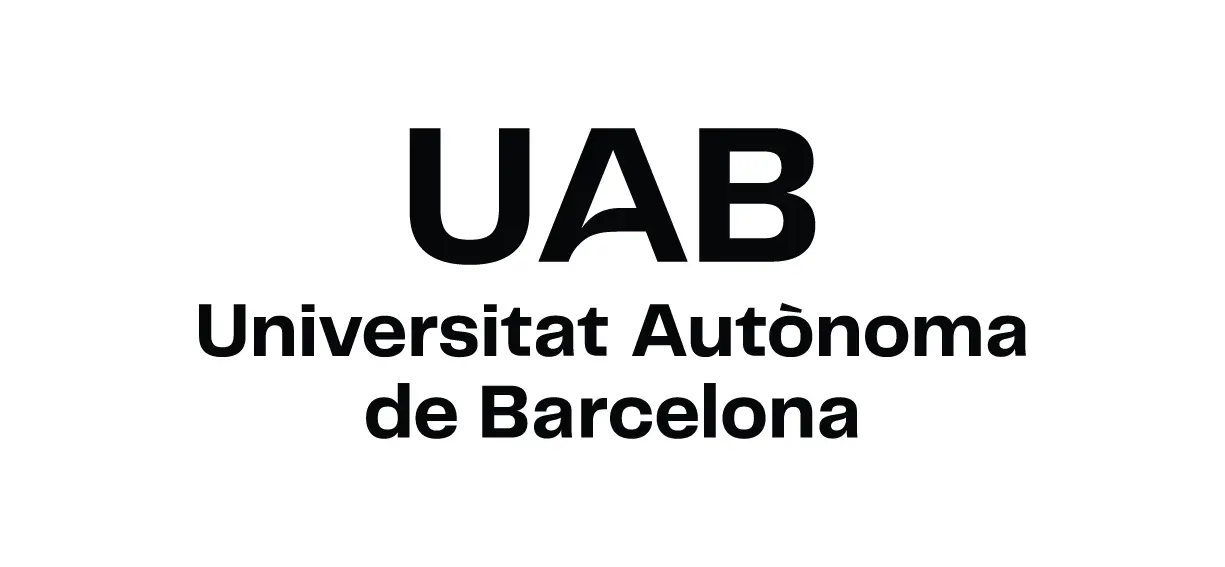 Логотип Автономного университета Барселоны (UAB) с жирными буквами UAB и полным названием университета на белом фоне.