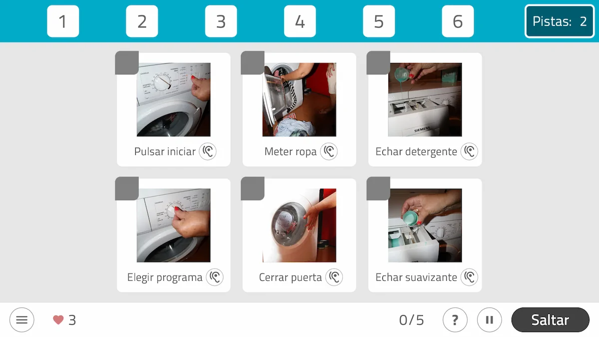 Actividad de NeuronUP - Ordenar pasos de actividades (Imagenes)