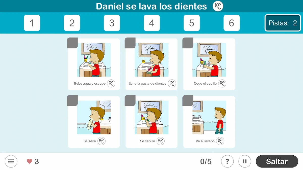 Actividad de NeuronUP - Pasito a pasito (dibujos)