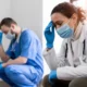 La salud mental de los trabajadores sanitarios. Personal sanitario cansados
