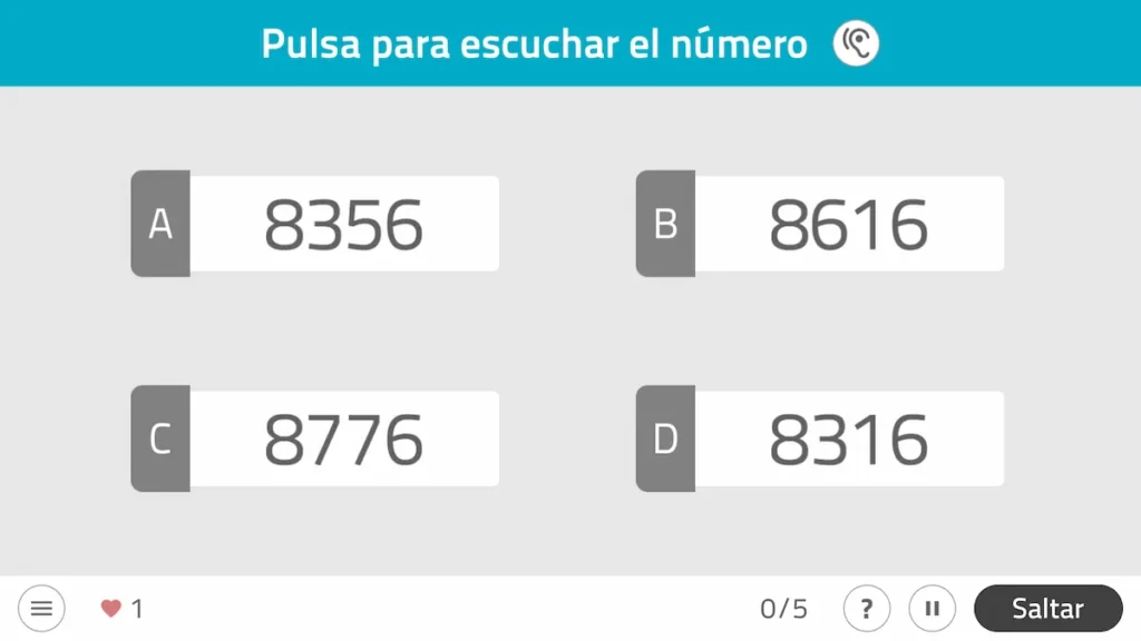Actividades NeuronUP - Discriminación de números
