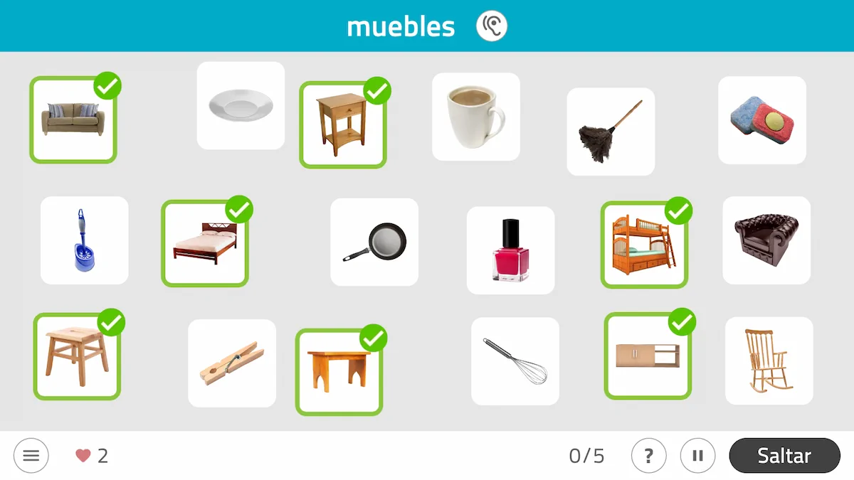 Actividad de NeuronUP - Seleccionar elementos de una categoría