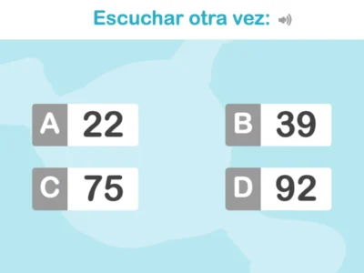 Ficha para trabajar la discriminación en niños: ¿Qué número escuchas?