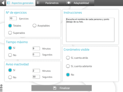 Dificultad de las actividades de NeuronUP