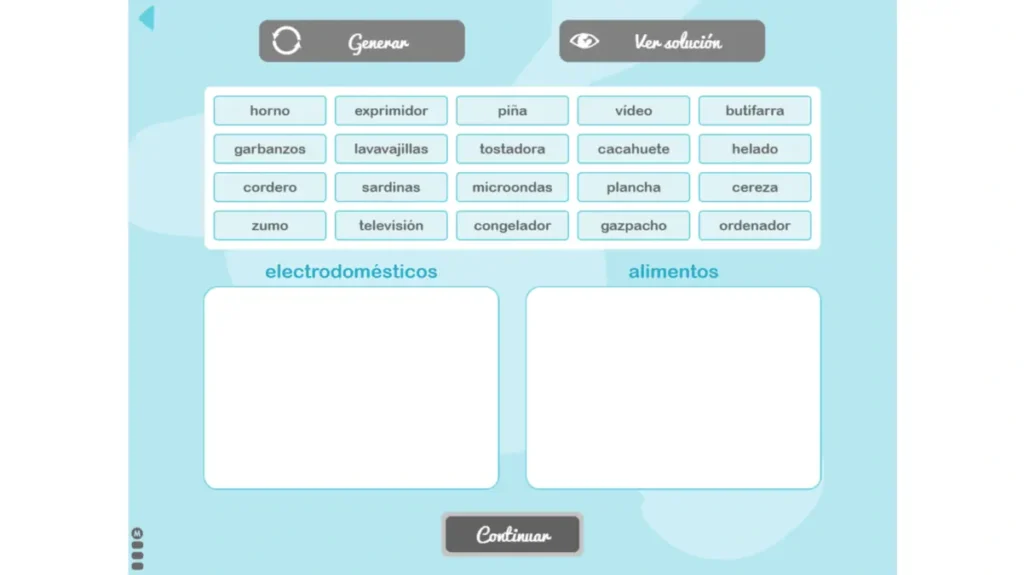 Nuevo generador: Cada palabra con su familia