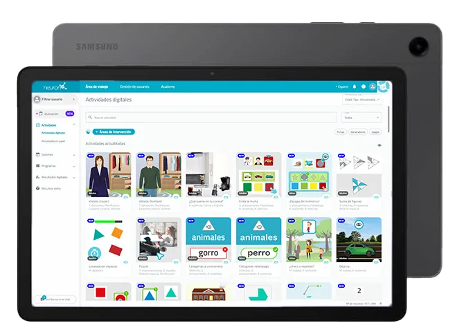 NeuronUP con tablet Samsung Galaxy 9