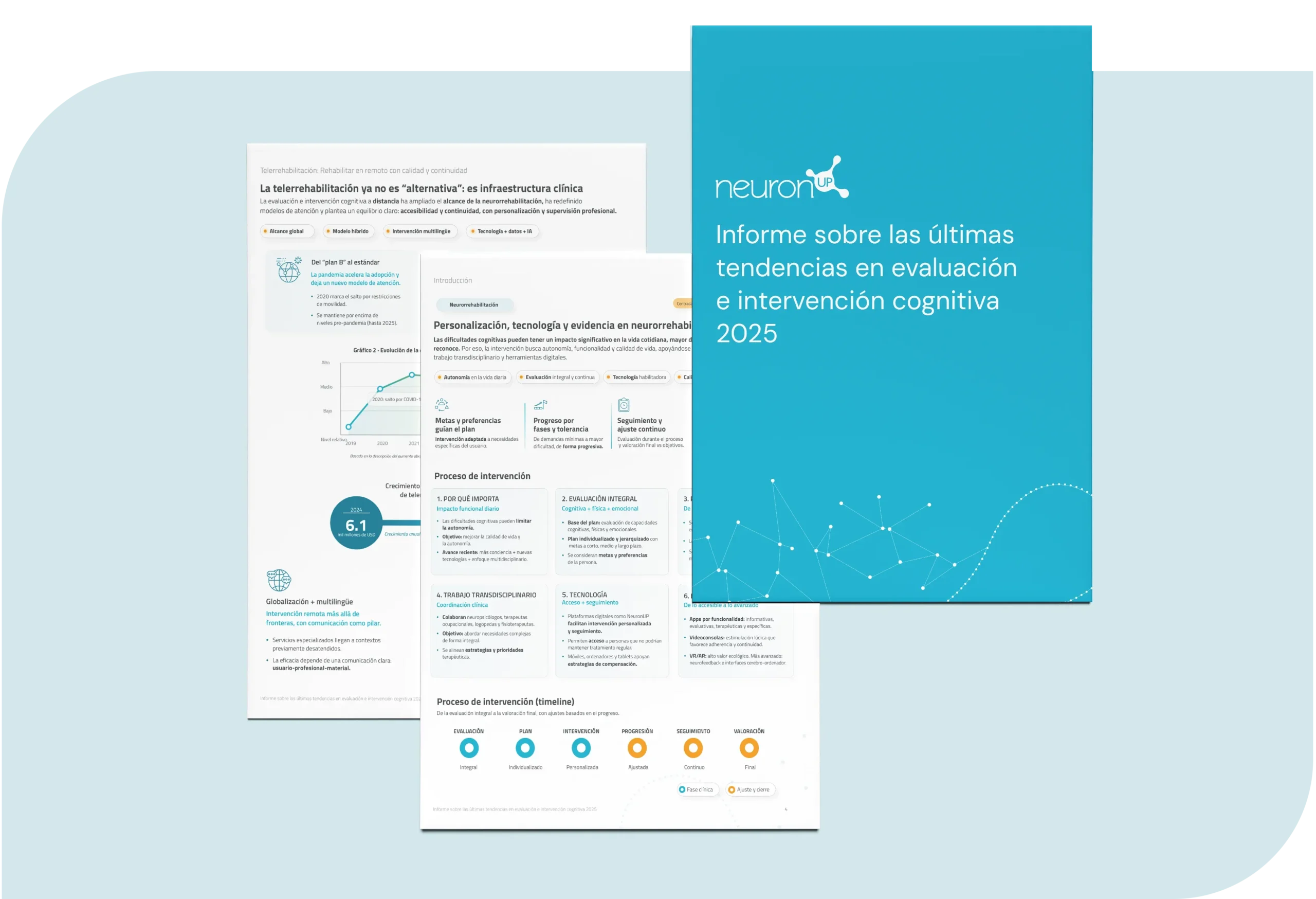 Informe sobre las últimas tendencias en evaluación e intervención cognitiva 2025. Informe sobre la neurorrehabilitación de NeuronUP. Informe de NeuronUP. Una visión estratégica imprescindible para profesionales de la evaluación e intervención cognitiva, directores de centros y responsables de grupos especializados que buscan mejorar resultados clínicos y continuidad asistencial.